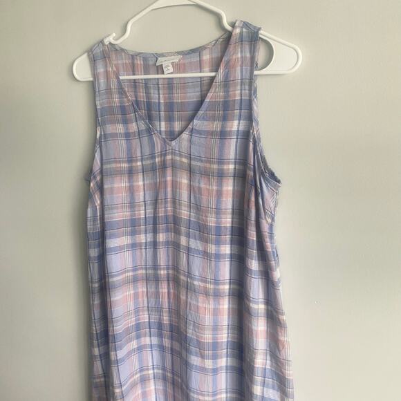 J. Jill Love Linen Rain Drop Multi Sleeveless A Line Shift Maxi Dress Medium - Picture 5 of 10